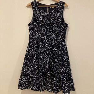 Navy Blue and White Polka-Dot Dress